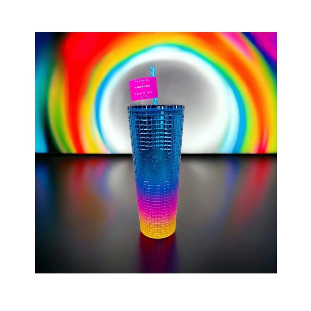 STARBUCKS Pride Rainbow Grid Ombre Tumbler Venti 24oz NWT